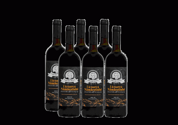 Pachet de 6 sticle de vin de coacăze negre sec, artizanal, 750 ml.